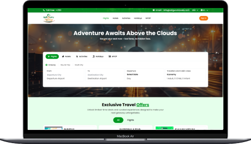 Travel portal theme preview